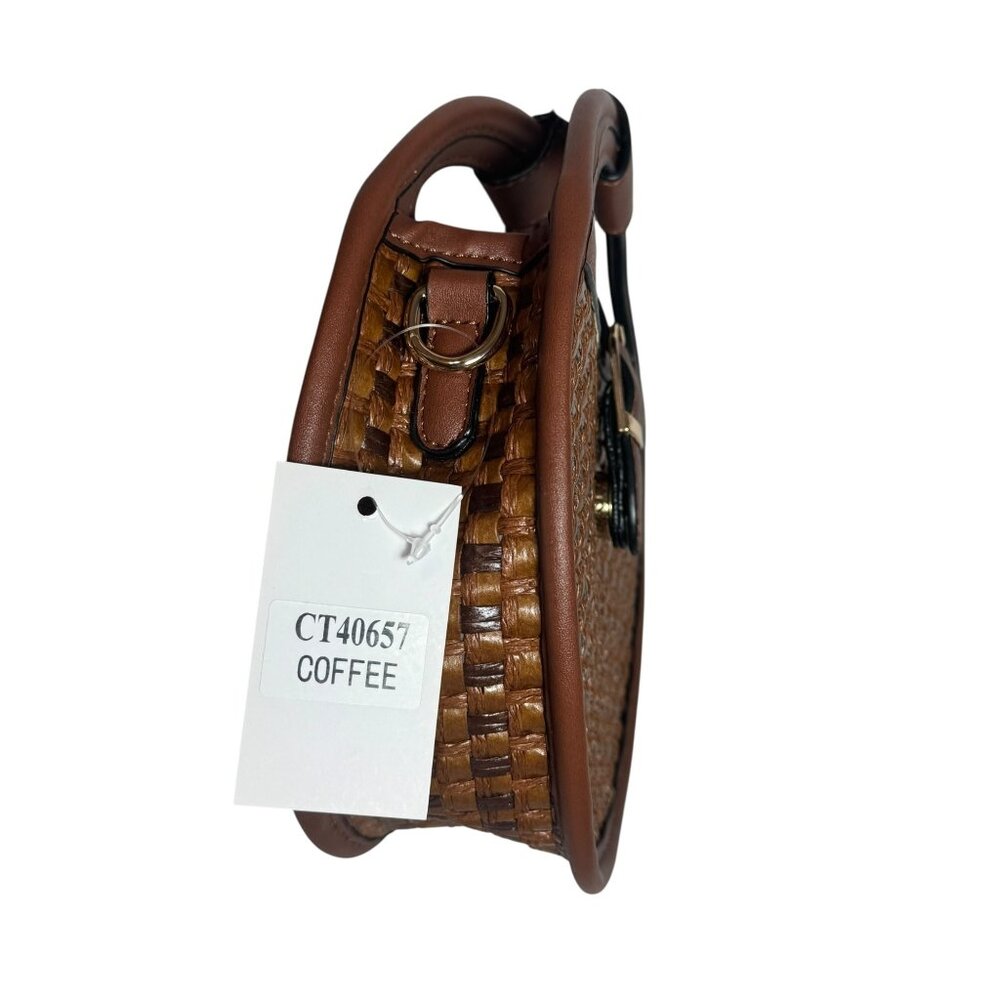 Round Straw Rattan Handbag - Picture 12 of 13